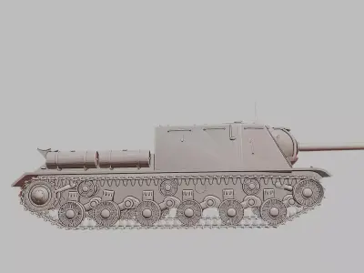 ISU 122S Soviet Heavy Tank Destroyer 3D Print Model 3D print model