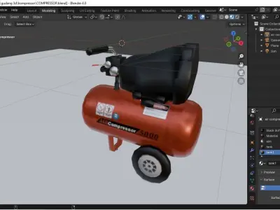 Air compressor Free low-poly 3D model