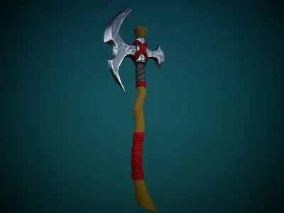 Stylized Warrior Axe GameReady Free low-poly 3D model