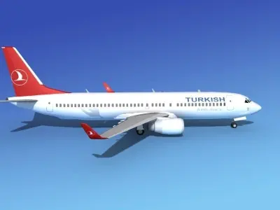 Boeing 737-800ER Turkish Air 3D model