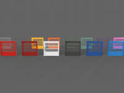 PBR Metal Gate B5 Low-poly 3D model