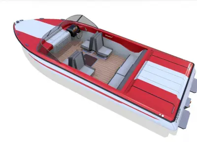 Speedboat 8 Low-poly PBR Low-poly 3D model