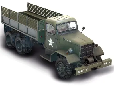 Army Truck Low Poly  Low-poly 3D model