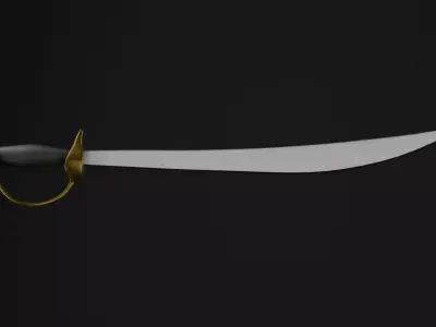 Pirate Cutlass Sword Low-poly 3D model