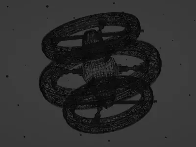 Space Station Low Poly 3D model