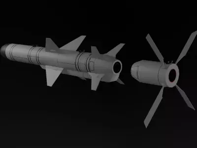 Kh-35 Anti-Ship Missile Game-Ready Rig-Ready  Free low-poly 3D model