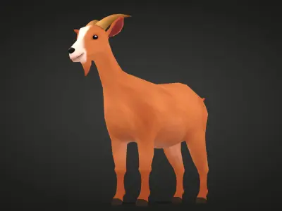 Goat - Stylized Low-poly 3D model