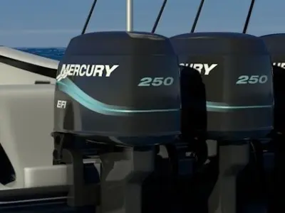 Fishing Boat Outboard Motor Low-poly 3D model
