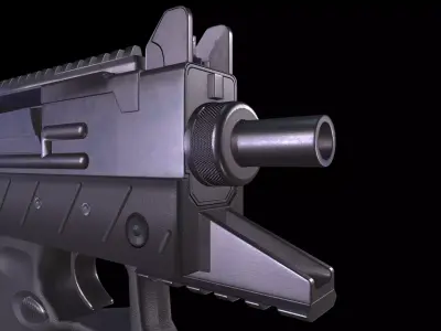 Micro Uzi Submachine Gun Low-poly 3D model