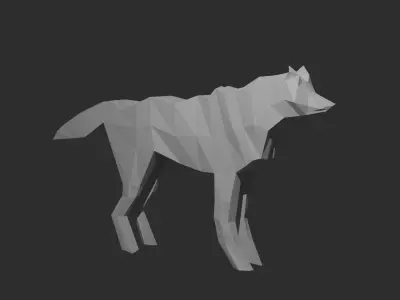 Low poly wolf model 3D model
