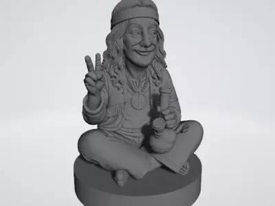  Hippie Herb Grinder-2-Part Magneti-Retro 70s Style -MellowVerse 3D print model