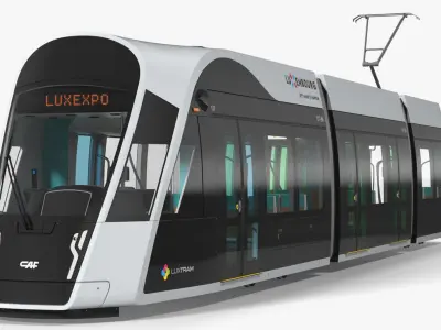 Urbos3 Luxembourg Tram Rigged 3D model