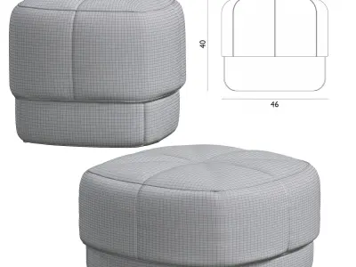 Circus Velour Pouf Normann Copenhagen 3D model