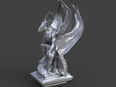 Alpha Draconis Priest statue 3  3D model