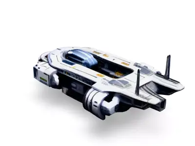 Scifi Dropship Transport Shuttle Low-poly 3D model