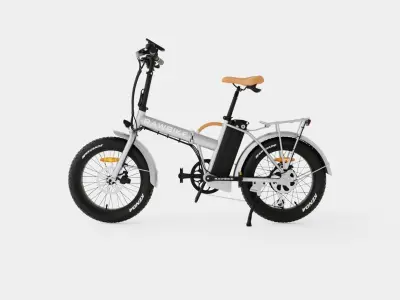 Metallic Grey Bike Low-poly 3D model