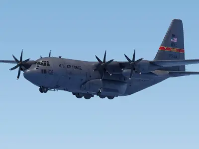 Lockheed C-130J with interior Fully-Rigged and Animated  Low-poly 3D model