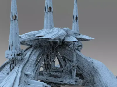 Sci fi Alien Mushroom rock 3  3D model