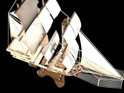 ship and table  Free 3D model