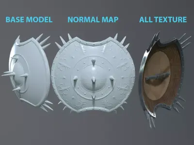 Game Ready 3D shield model Low-poly 3D model