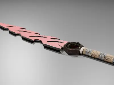 Stylized Sword Weapon with scratches and scuffs PBR 3D model