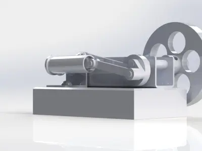 SIMPLE HORIZONTAL STEAM ENGINE 3D model