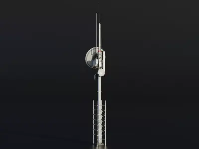 Antenna Large Industrial - Parabolic Roof Unit - Type B Low-poly 3D model