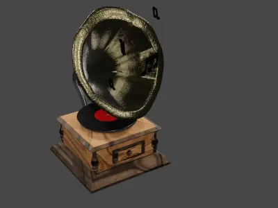 Phonograph old gramophone 3D model