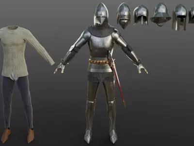 Early 15th Century English armor 3D model