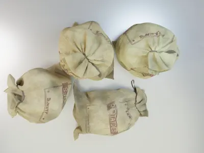 Potato Produce Sacks PBR Asset 3D model
