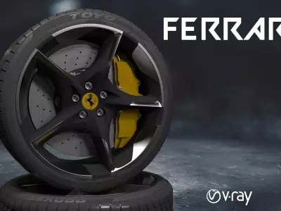 ferrari car tyre 3D model