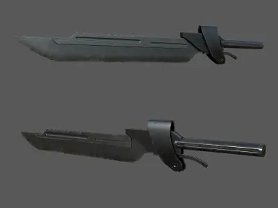 Futuristic sword Low-poly 3D model