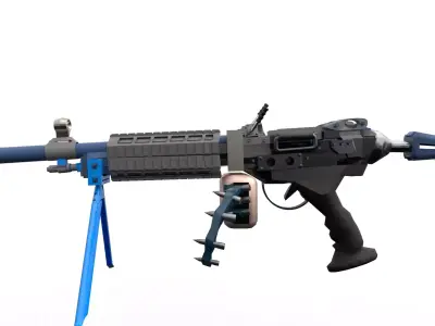 Machinegun machine gun Low-poly 3D model