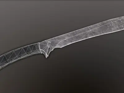 Post-Apocalyptic Bolo Knife Low-poly 3D model