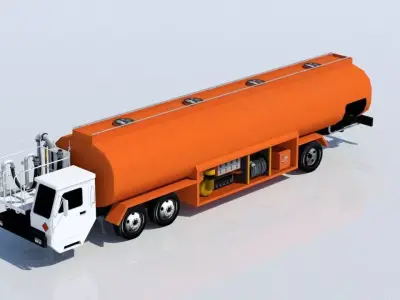 Large 10000 Gallon Airport Fuel Truck static low poly Low-poly 3D model