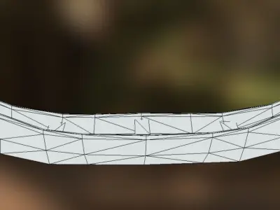Wooden Nordic Canoe Low-poly 3D model