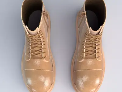 Balenciaga Combat Strike Boots Low-poly 3D model