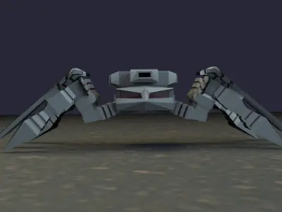 Robot low poly spider Low-poly 3D model
