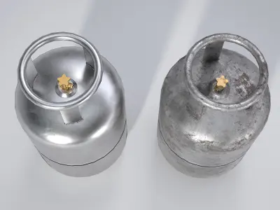 Metal LPG Gas Cylinder Low-poly 3D model