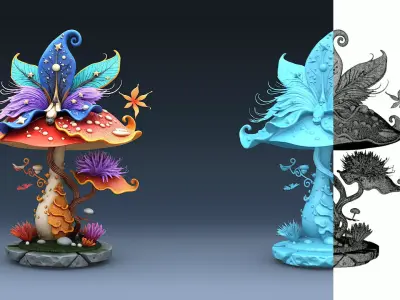 Exotic Colorful Plants - High-Poly Resolution Part 2 3D model