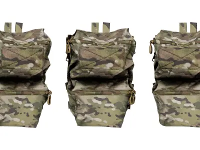FERRO CONCEPTS DOUBLE POUCH BACK PANEL  Low-poly 3D model