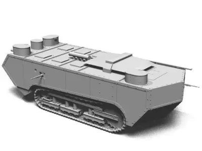 Char de rupture Saint Chamond 3D model
