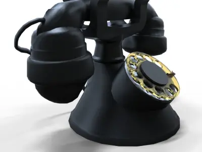 Old - Vintage Rotary Phone Low-poly 3D model