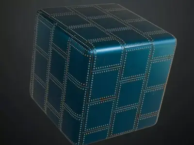 Blue Riveted Sci-Fi Metal Panel PBR Seamless Texture