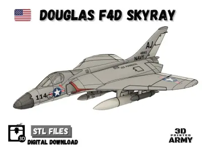 DOUGLAS F4D SKYRAY- 3D printed scale model - STL files 3D print model