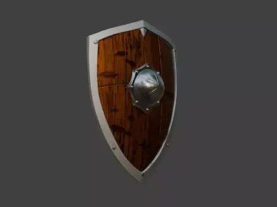 Medieval Battle Shield Low-poly 3D model purchase