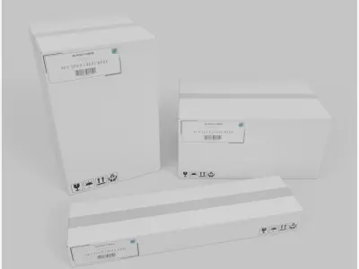 White Cardboard Box Retail Ready Trio – Rigged and Customizable 3D model