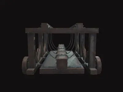 Medieval Battering Ram V02 Old Low-poly 3D model