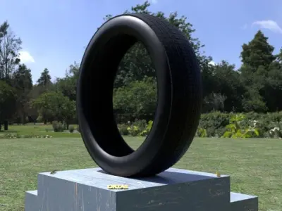 ORTAS TIRE NO 4 GAME READY Low-poly 3D model
