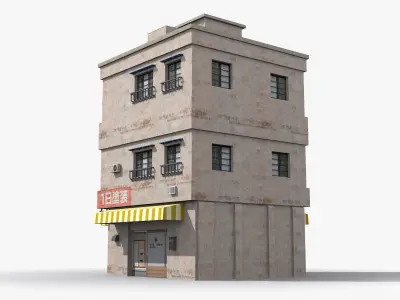 Japanese House x13 Low-poly 3D model